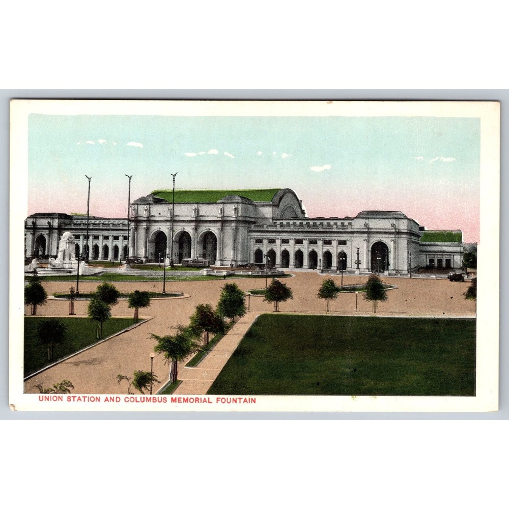 Union Station Columbus Memorial Fountain Washington DC Vintage Postcard 1907-20
